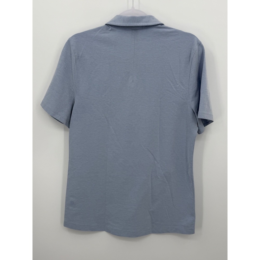 Lululemon Evolution Polo Shirt Mens Medium Blue Short Sleeve - Picture 3 of 7